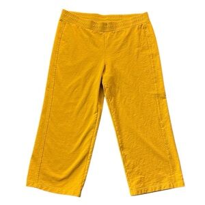 J Jill fun and flirty yellow wide leg pants size large